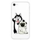 For iPhone SE 2022 / SE 2020 Shockproof Painted Transparent TPU Protective Case(Selfie Dog) - 1
