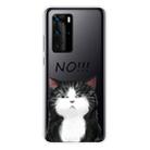 For Huawei P40 Shockproof Painted Transparent TPU Protective Case(No Cat) - 1