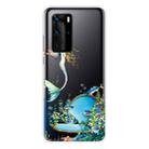 For Huawei P40 Shockproof Painted Transparent TPU Protective Case(Mermaid) - 1