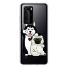 For Huawei P40 Shockproof Painted Transparent TPU Protective Case(Selfie Dog) - 1