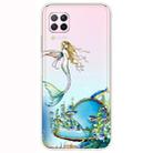 For Huawei P40 Lite Shockproof Painted Transparent TPU Protective Case(Mermaid) - 1