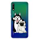 For Huawei Enjoy 10 Shockproof Painted Transparent TPU Protective Case(Selfie Dog) - 1