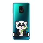 For Xiaomi Redmi Note 9S Shockproof Painted Transparent TPU Protective Case(Bamboo Panda) - 1