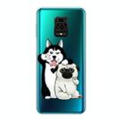 For Xiaomi Redmi Note 9S Shockproof Painted Transparent TPU Protective Case(Selfie Dog) - 1