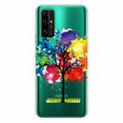 For Huawei Honor 30 Shockproof Painted Transparent TPU Protective Case(Oil Painting Tree) - 1