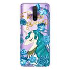 For Xiaomi Redmi K30 Shockproof Painted Transparent TPU Protective Case(Blue Flower Unicorn) - 1