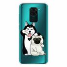 For Xiaomi Redmi Note 9 Shockproof Painted Transparent TPU Protective Case(Selfie Dog) - 1