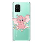 For Xiaomi Mi 10 Lite 5G Shockproof Painted Transparent TPU Protective Case(Little Pink Elephant) - 1