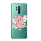 For OnePlus 8 Pro Shockproof Painted Transparent TPU Protective Case(Little Pink Elephant) - 1