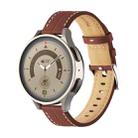 For Coros Pace 2/Coros Apex 42mm Universal Grooved Genuine Leather Watch Band(Brown) - 1