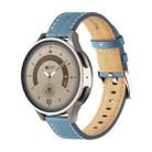 For Realme Watch 3/Amazfit GTR4/4 Pro Universal Grooved Genuine Leather Watch Band(Blue) - 1