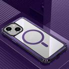 For iPhone 14 / 13 MagSafe Steel Armour Series Metal + PC Phone Case(Dark Purple) - 1