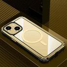 For iPhone 14 Plus MagSafe Steel Armour Series Metal + PC Phone Case(Gold) - 1
