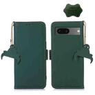 For Google Pixel 7 Genuine Leather Magnetic RFID Leather Phone Case(Green) - 1