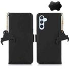 For Samsung Galaxy S22+ 5G Genuine Leather Magnetic RFID Leather Phone Case(Black) - 1