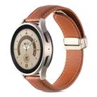 For Coros Pace 2/Coros Apex 42mm Universal Folding Buckle Genuine Leather Watch Band(Brown) - 1