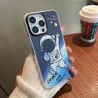 For iPhone 14 Plus IMD Pattern TPU Phone Case(Dark Blue Astronaut) - 1