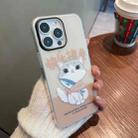 For iPhone 14 Plus IMD Pattern TPU Phone Case(Beige Lazy Cat) - 1