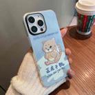 For iPhone 14 Pro Max IMD Pattern TPU Phone Case(Blue Greedy Cat) - 1