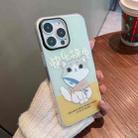 For iPhone 14 Pro Max IMD Pattern TPU Phone Case(Green Lazy Cat) - 1