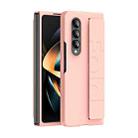 For Samsung Galaxy Z Fold4 Skin Feel Elastic Wristband Shockproof Phone Case(Pink) - 1