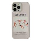 For iPhone 14 Pro Max 2 in 1 Detachable Painted Pattern Phone Case(White Dancing) - 1