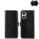 For Huawei nova 10 SE Crocodile Top Layer Cowhide Leather Phone Case(Black) - 1