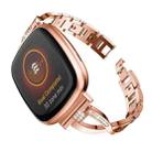 For Fitbit Versa 3 / Sense Universal  Diamond Metal Watch Band(Rose Gold) - 1