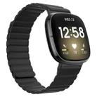 For Fitbit Versa 3 / Sense Universal Magnetic Silicone Watch Band(Black) - 1
