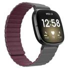 For Fitbit Versa 3 / Sense Universal Magnetic Silicone Watch Band(Grey Wine Red) - 1