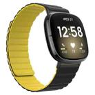 For Fitbit Versa 4 / Sense 2 Universal Magnetic Silicone Watch Band(Black Yellow) - 1