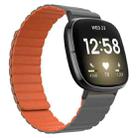 For Fitbit Versa 4 / Sense 2 Universal Magnetic Silicone Watch Band(Grey Orange) - 1