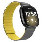 For Fitbit Versa 4 / Sense 2 Universal Magnetic Silicone Watch Band(Grey Yellow) - 1