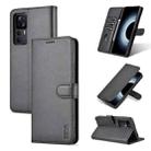 For Xiaomi 12T / 12T Pro / Redmi K50 Ultra AZNS Skin Feel Calf Texture Flip Leather Phone Case(Black) - 1