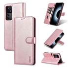 For Xiaomi 12T / 12T Pro / Redmi K50 Ultra AZNS Skin Feel Calf Texture Flip Leather Phone Case(Rose Gold) - 1