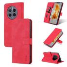 For Huawei Mate 50 Pro AZNS Skin Feel Calf Texture Flip Leather Phone Case(Red) - 1