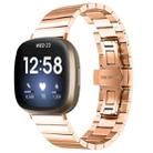 For Fitbit Versa 3 / Sense Universal Butterfly Buckle Metal Watch Band(Rose Gold) - 1