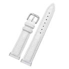 For Fitbit Versa 3 / Sense Universal Crocodile Texture Genuine Leather Watch Band(White) - 1