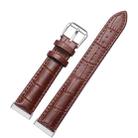 For Fitbit Versa 3 / Sense Universal Crocodile Texture Genuine Leather Watch Band(Brown) - 1