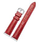 For Fitbit Versa 4 / Sense 2 Universal Crocodile Texture Genuine Leather Watch Band(Red) - 1