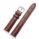 For Fitbit Versa 4 / Sense 2 Universal Crocodile Texture Genuine Leather Watch Band(Brown) - 1