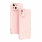 For iPhone 14 Wheat Straw Degradable Phone Case(Pink) - 1