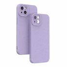 For iPhone 14 Wheat Straw Degradable Phone Case(Purple) - 1