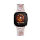 For Fitbit Versa 3 / Sense Universal Resin Watch Band(Pink Flower) - 3