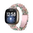 For Fitbit Versa 3 / Sense Universal Resin Watch Band(Pink Green Flower) - 1