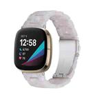 For Fitbit Versa 4 / Sense 2 Universal Resin Watch Band(Pearl White) - 1