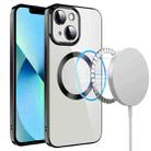 For iPhone 14 Electroplating MagSafe TPU Phone Case with Lens Film(Black) - 1