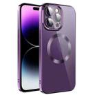 For iPhone 14 Pro Electroplating MagSafe TPU Phone Case with Lens Film(Deep Purple) - 1