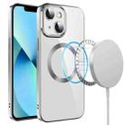 For iPhone 14 Plus Electroplating MagSafe TPU Phone Case with Lens Film(Silver) - 1