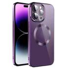 For iPhone 14 Pro Max Electroplating MagSafe TPU Phone Case with Lens Film(Deep Purple) - 1